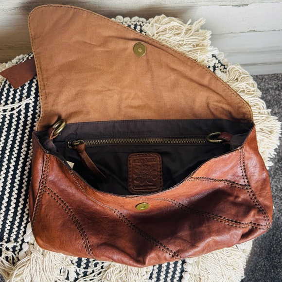 Lucky Brand Italian Leather Lamb Leather Foldover Clutch Bag - So Soft!! - Picture 8 of 16